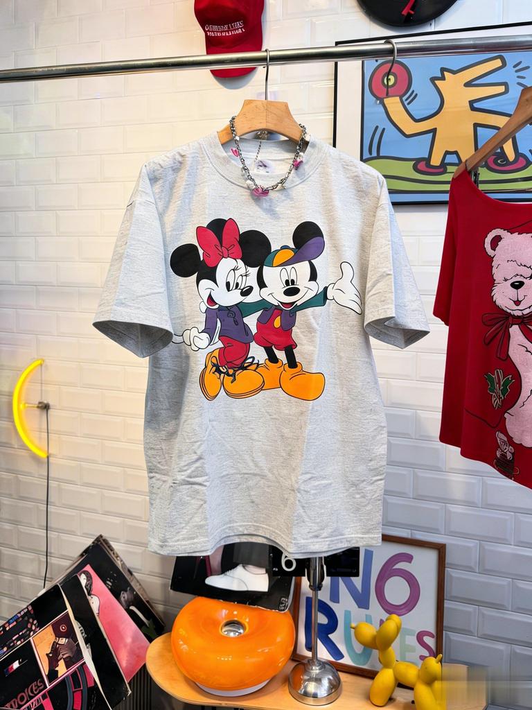 Disney Mickey Minnie Mouse Vintage T Shirt Women Man 2026 Summer Short Sleeve Cotton Tops Graphic Tee Casual Fashion Y2k Clothes