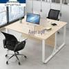 Two-Person Office Workstation Desk with Chairs