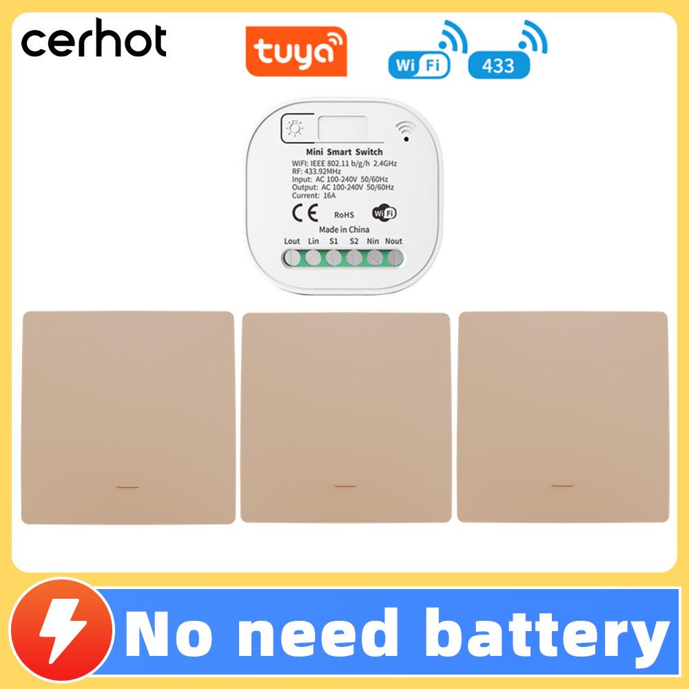 Battery-free, Waterproof, Self-powered Smart Switch; Wireless and Adhesive, Remote Control for Easy Household Use.