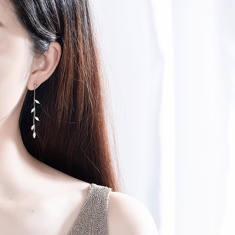 Cercei Lungi Stil Super Zână Frunză Modă Japoneză și Coreeană Dulci Cercei Lungi