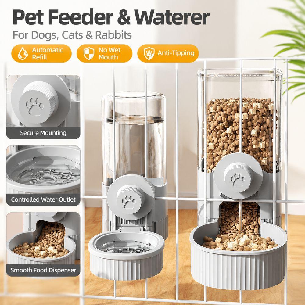 No Wet Mouth Hanging Cat Water Dispenser for Dog Cat Rabbit Cage Feeding and Drinking