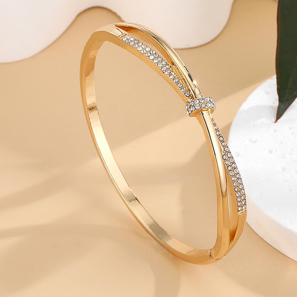 Simple Bracelet Light Luxury Personalized Cross Diamond-encrusted Gold Bracelet Women's Jewelry