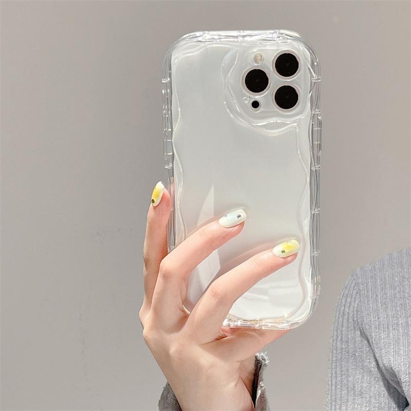 Pouzdro s krémovou texturou, vlnitý okraj, měkký silikonový kryt, pouzdro na telefon pro iPhone Samsung Huawei Honor Xiaomi Redmi Infinix Tecno, měkký zadní kryt
