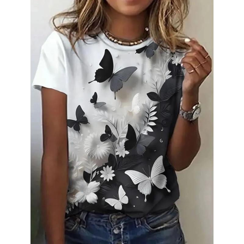 3D Printed Insect Summer Fashion Women's T-shirt Breathable and Trendy Versatile