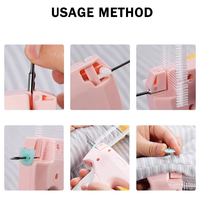 1PC Garment Label Gun Soft Silicone Pinless Snap Single Needle Sewing Gun Quilt Holder Hangtag Tool Non-Tracking Anti-Slip