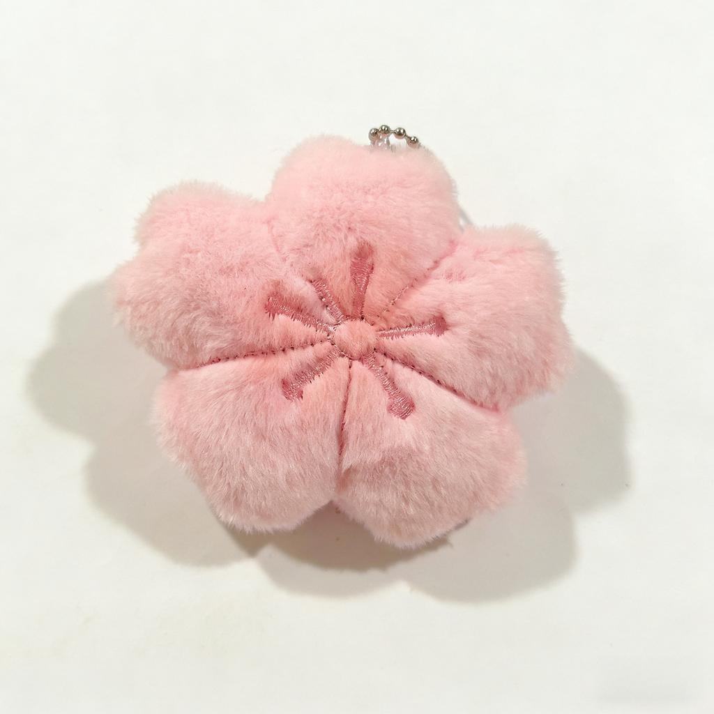 Sakura Soft Plush Keychain Cherry Blossom Bag Pendant Backpack Decor Charm Cute Kawaii Healing Gift For Girlfriend Women Birthday