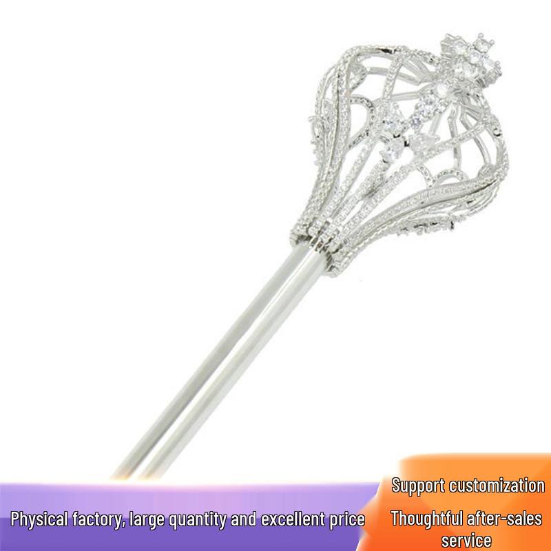 

Cosplay Pageant Props: Round Alloy Scepter Fairy Wand for Weddings and Gifts One Size золотой
