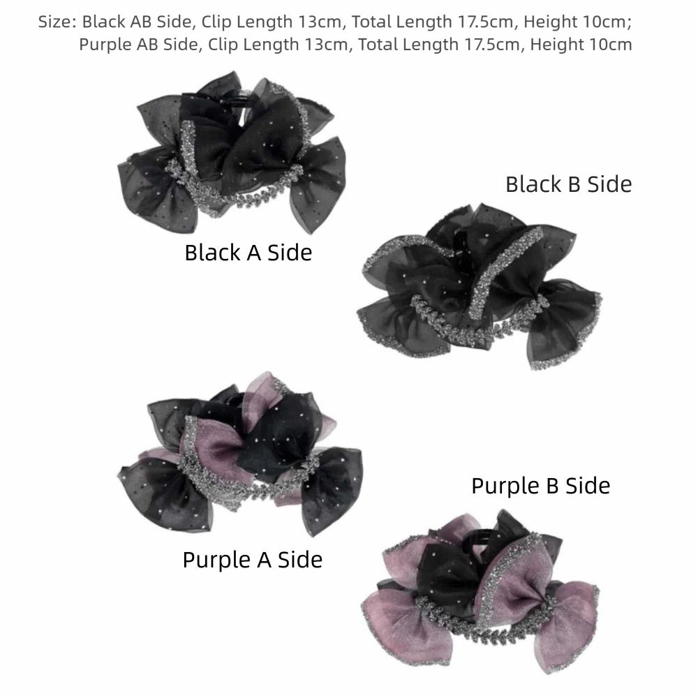 Shiny Hair Claw Bubble Bowknot Shark Clip Fashion Hairpin Grips  Updo