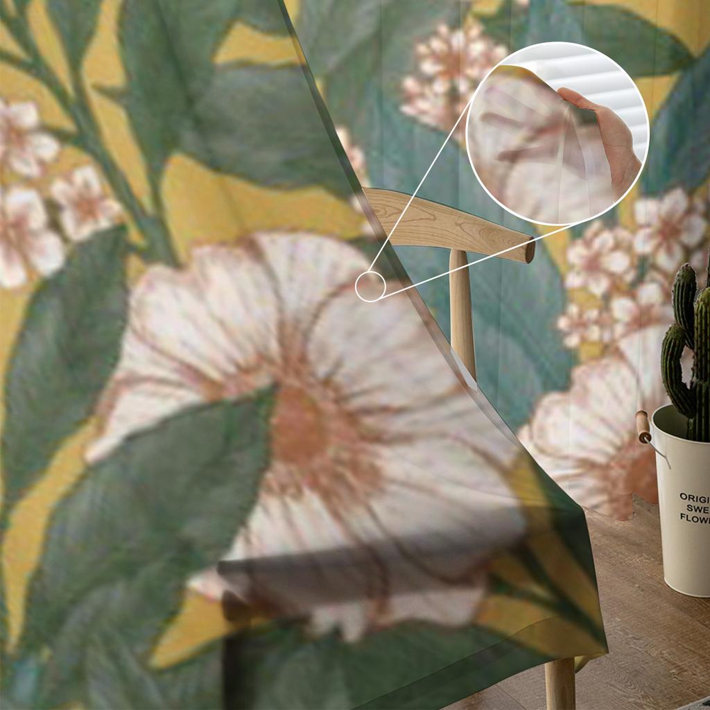 Wild Garden Flower Sheer Vorhänge für Wohnzimmer Transparent Tüll Fenster Behandlungen Schlafzimmer Küche Home Decor Schleier Vorhänge
