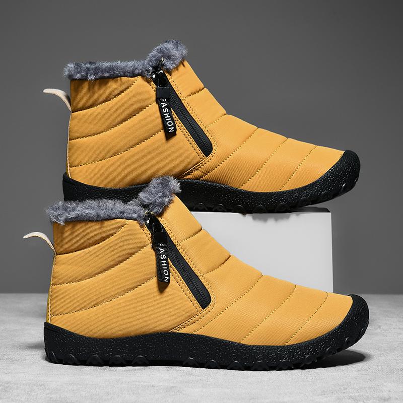 Winter Men Boots Flat Bottom Comfortable Wear-resistant Plush Cotton Shoes for Outdoor Warmth Casual Sneakers Snow Boots for Men