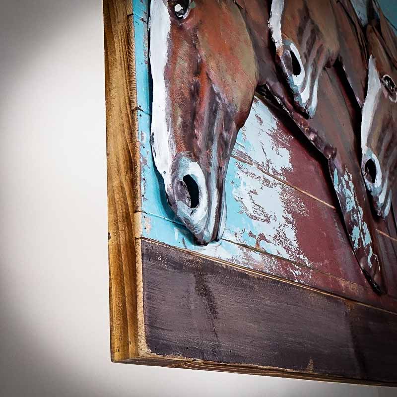3D Metal Picture LOFT NATURE HORSES 100x70