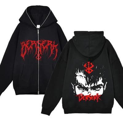 Men Casual Hoodies Clothes Spring Full Zip Hooded Jackets Printed Sweatshirt Unisex Thin Fleece Oversized Streetwear