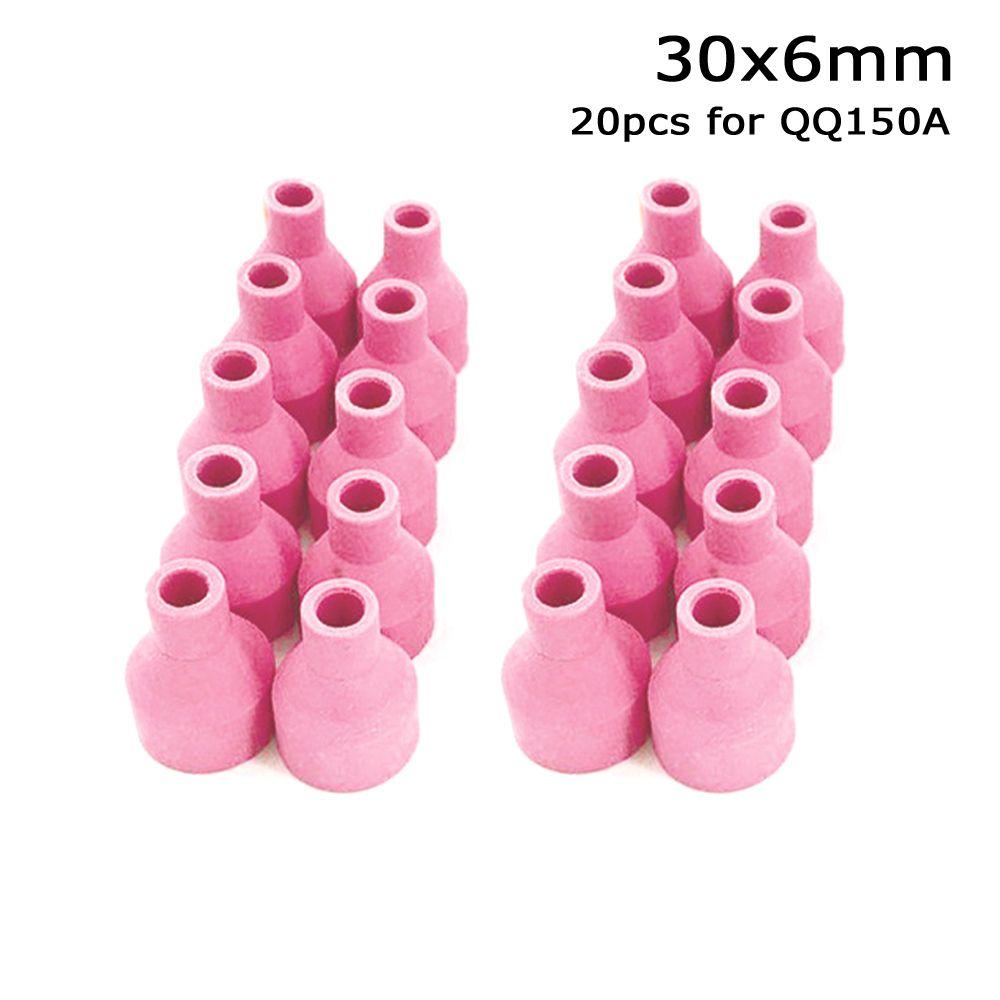 20pcs 4/5/6*30mm Protection Nozzle Tool Parts Ceramic Nozzle Argon Arc TIG Porcelain Mouth QQ150A