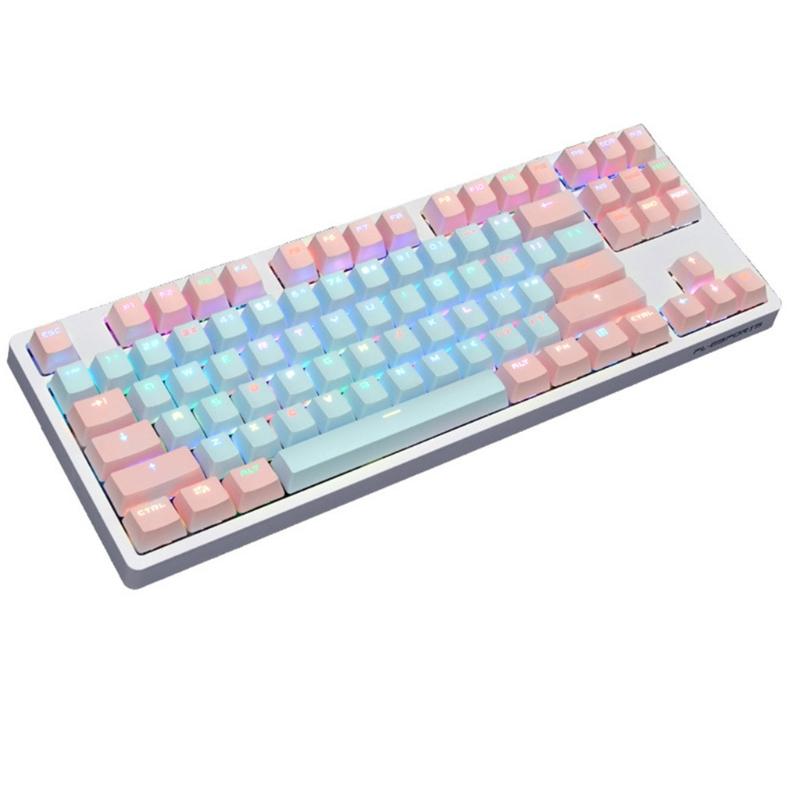 Mechanical Keyboard ABS Cover 87 Shaft Keys Mixed Color Light Colorful LED Effect Water Proof Electronic Gaming Keyboard