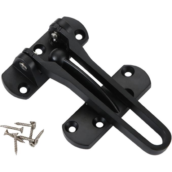 TopHomer Swing Bar Door Lock Inner Door Chain Lock Zinc Alloy Hotel Door Latch Lock for Home Security Easy to Install (Black)