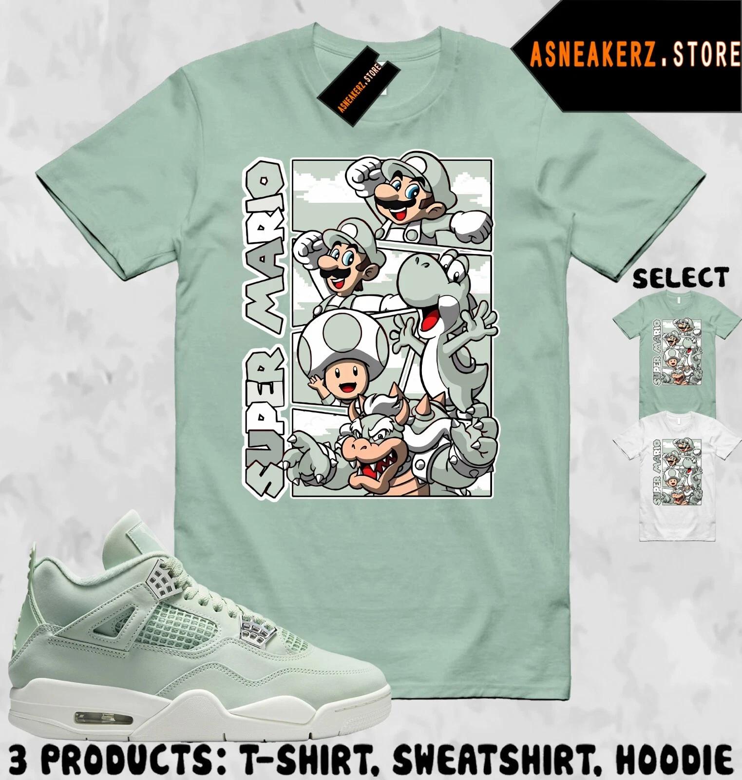 

Shirt Match AJ 4 Abundance Seafoam Sail Sneaker Matching Tee Retro Mario T-Shirt XL
