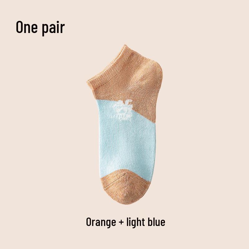 Mona Socks Коллекция Весна/Лето 2026: Детские хлопковые носки для мальчиков, девочек и младенцев 20-22 (7-9 years) оранжевый/светло-синий