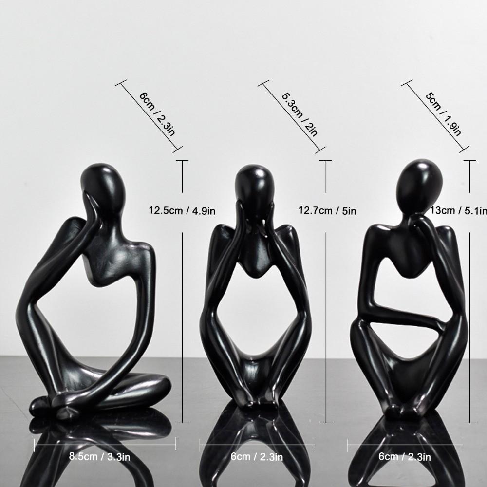 Moderne Der Denker Statue Sandfarbe Schreibtisch-Display-Ornamente Lese-Dekor