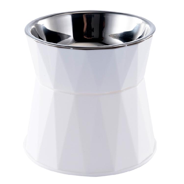 

Raised Cats Food Bowl Elevated Stainless Steel Bowls Large Capacity 5.5in Hig білий