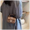 IELGY women's handbag, fashion diamond chain messenger small square bag