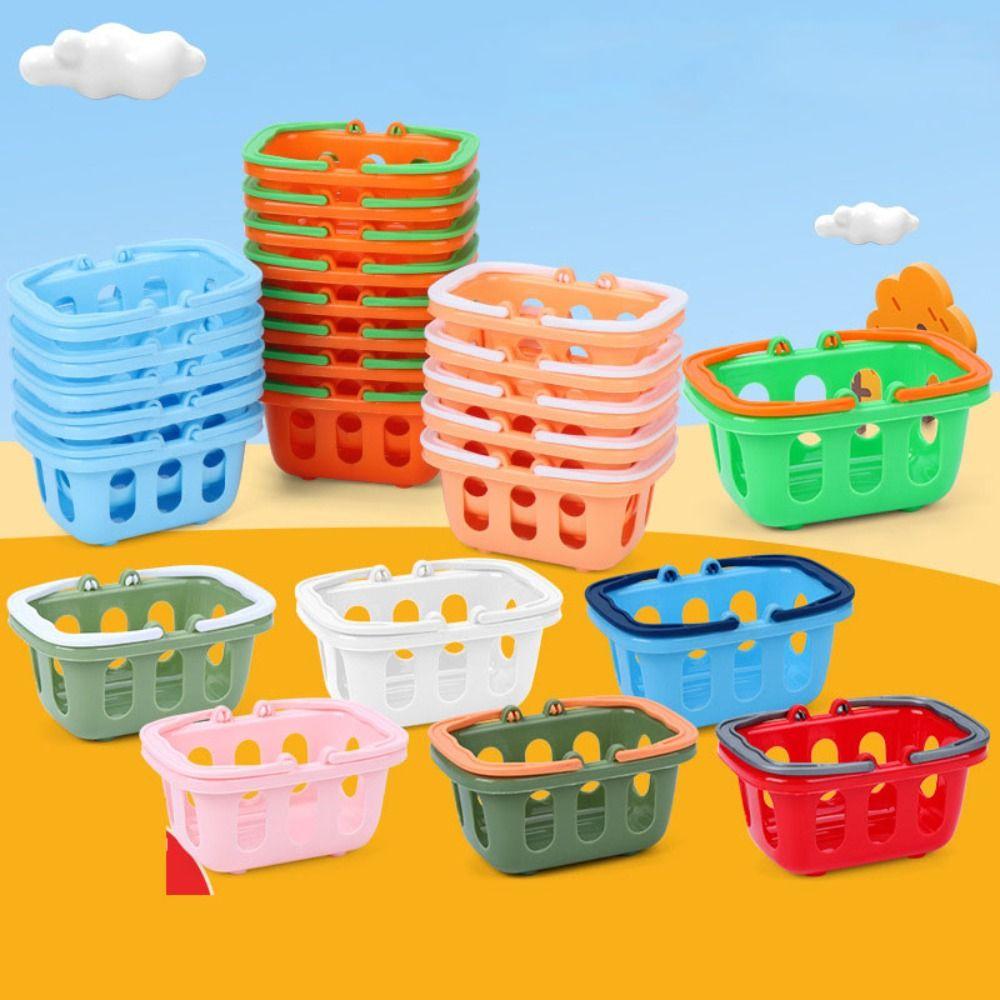 5pcs Multicolors Basket Toys Mini Shopping Hand Basket Model Doll House