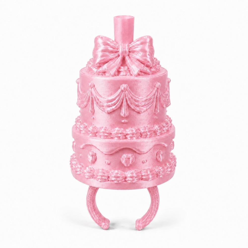 Plastic Finger Ring Candle Stand Silk Finish Birthday Cake Ring Topper Celebration