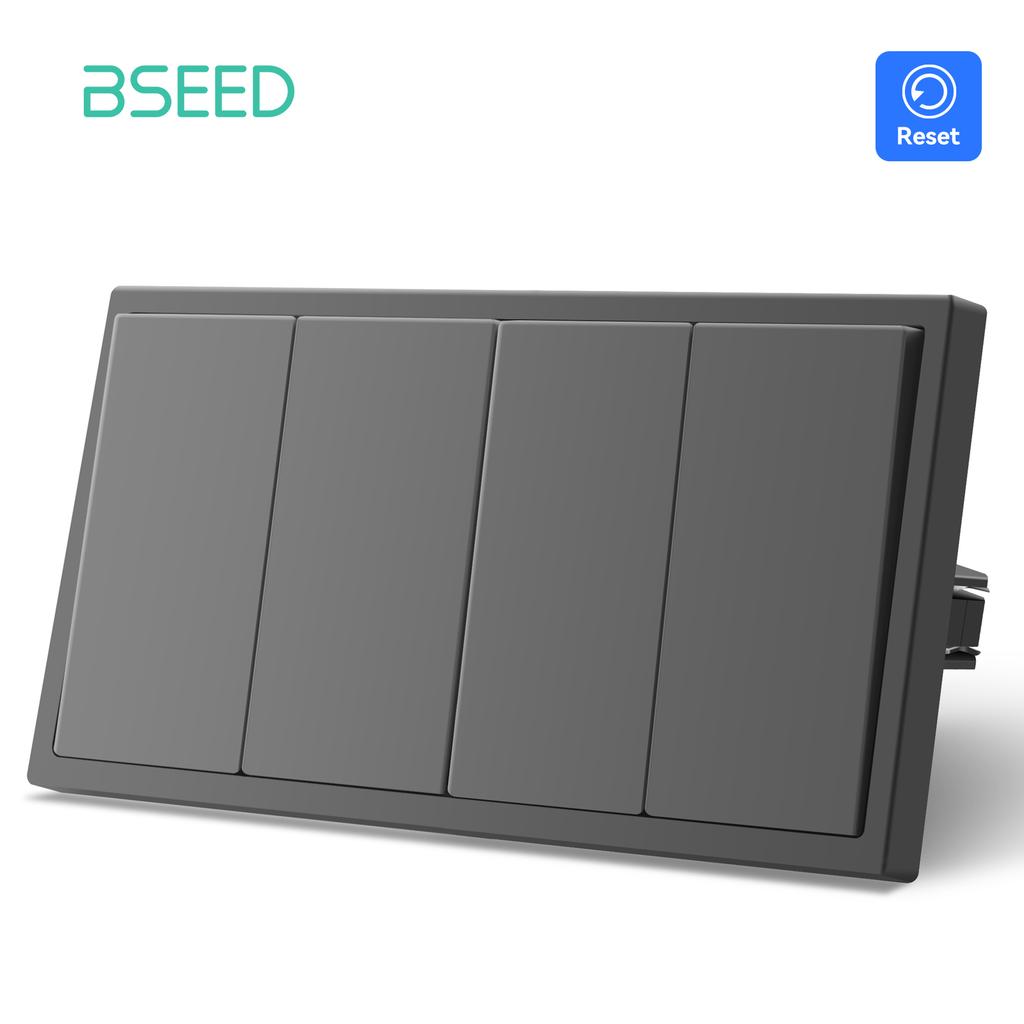 BSEED Single 1/2Gang Mechanical Light Switch Double Reset Wall Switch Bounce Buttons 1Way Plastic Matte Frames EU Standard