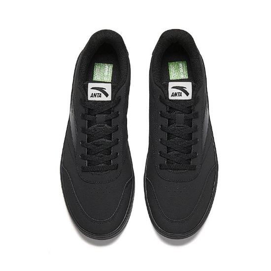 Anta Vitality Classic Retro Campus Life Fashion Versatile Thin Sole Simple Training Low Top Skate Shoes Men Sneaker Basic-Black 912618099-10