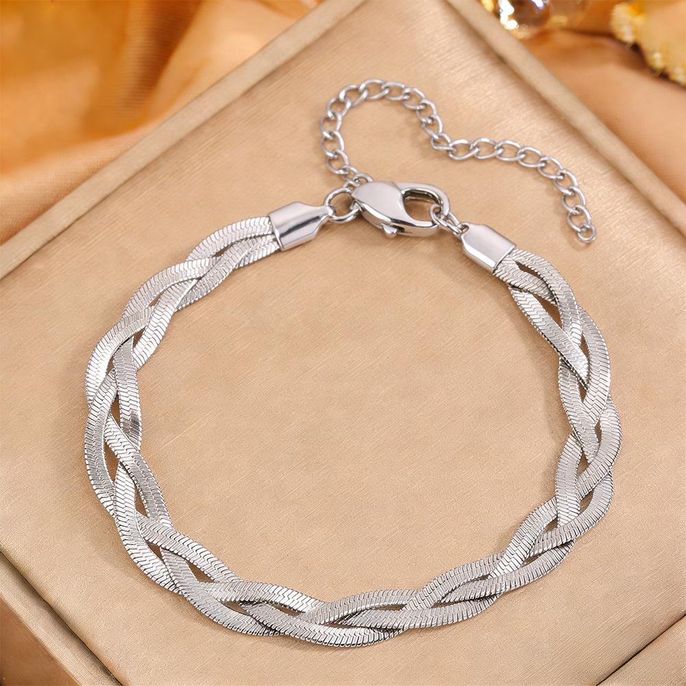 Korean Fashion Titanium Steel Diamond Inlaid Women's Luxury Bracelet