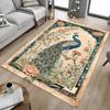 1PC Peacock Painting Flannel Blanket Carpet Ultra Soft, Thick & Absorbent, Non Slip Machine Washable Mat for Entryway