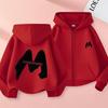 Unisex Trendy High Street M-Print Zipper Hooded Sweatshirt for Spring and Autumn