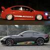 2PCS Car Door Side Skirts Stickers Sport Racing Car Vinyl Decals Waterproof Auto Body Styling Decoration Stickers Accessories