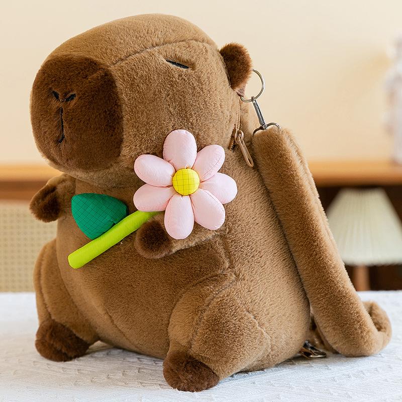 Fashionable Capybar Plush Toys Girls' Crossbody Bag for Girlfriends To Hold Flowers and Kapi Backpack Activity Gift Handbag