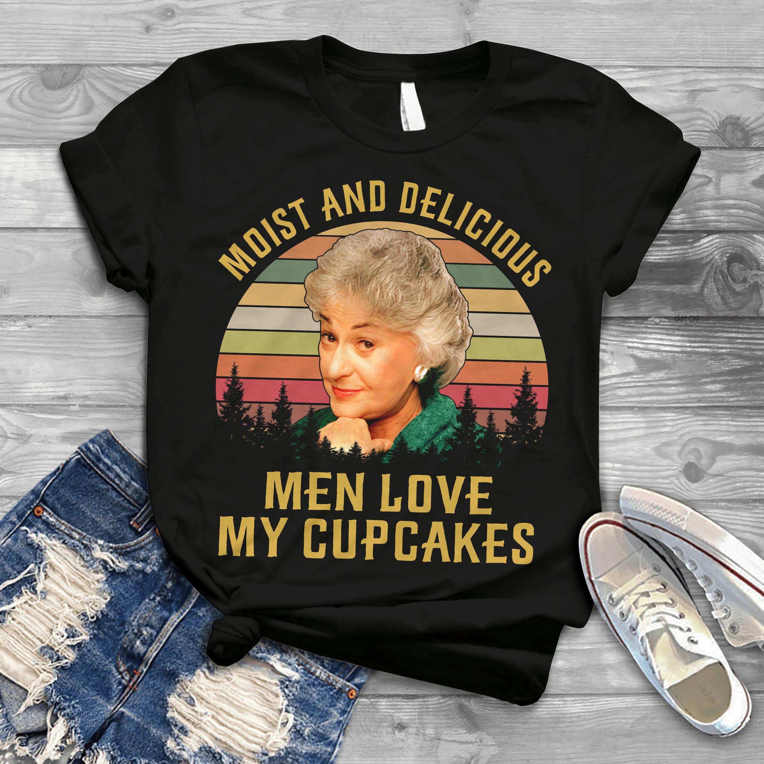 Moist and Delicious Unisex Love My Cupcake Retro Tshirt Golden Lady Tshirt Gift Tshirt for Myself and Friends S