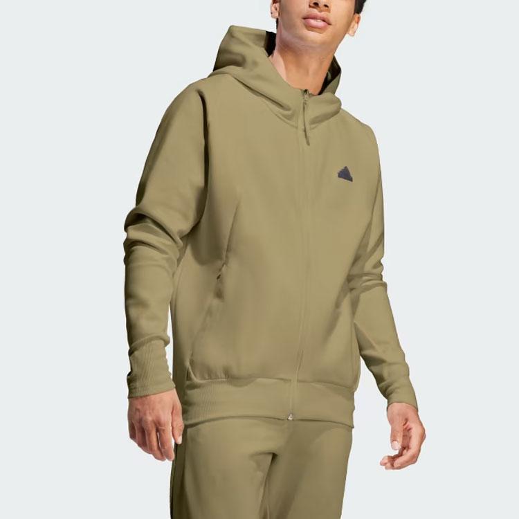 Adidas Z.N.E. Premium Full-Zip Hooded Track Top Men Tops Olive-Green IN5090