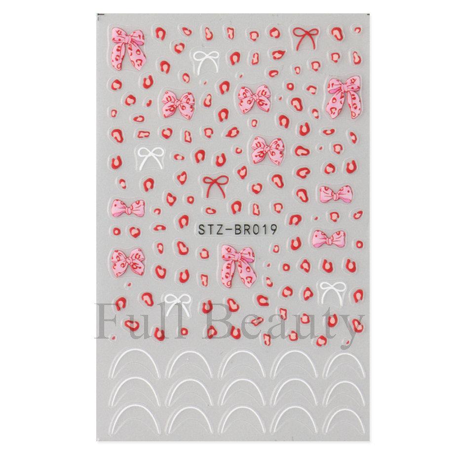 Nail Art Sticker, Leopard Print, Ballet Style, Pink Bow, French Line, Thin And Tough Nail Sticker.