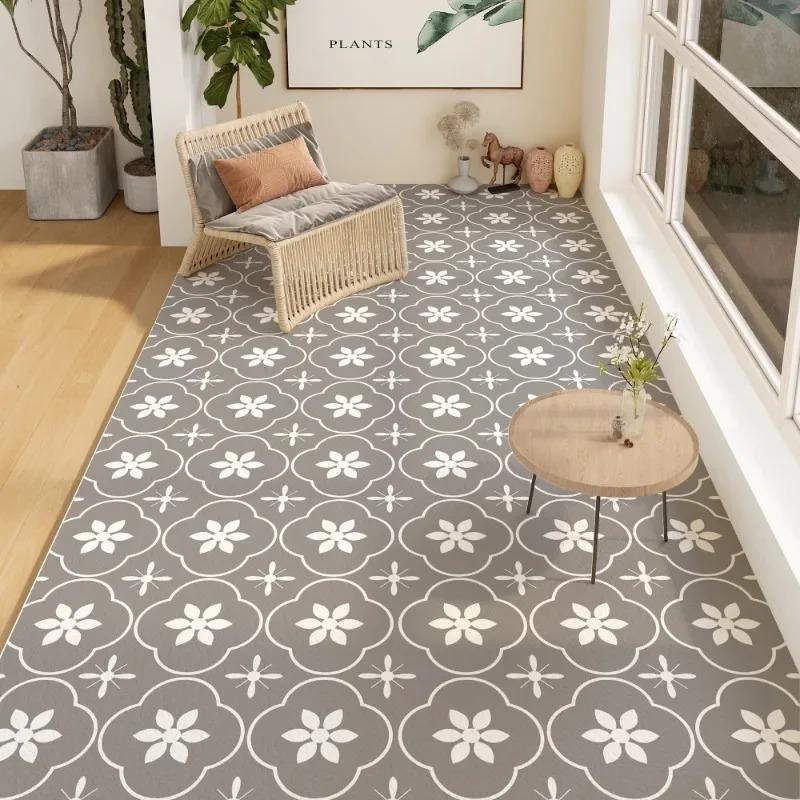 Clover Pattern Carpet Mat Rug Watercolor Circles Checkerboard Minimalist Scandinavian Home Decoration Floor Mat Bedroom Rug