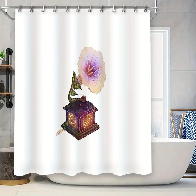 

Floral Shower Curtain Vintage Botanical Print Bathroom Decor Nature Landscape Washable Fabric For Spa Hotel W60H190(CM)-1 Pcs