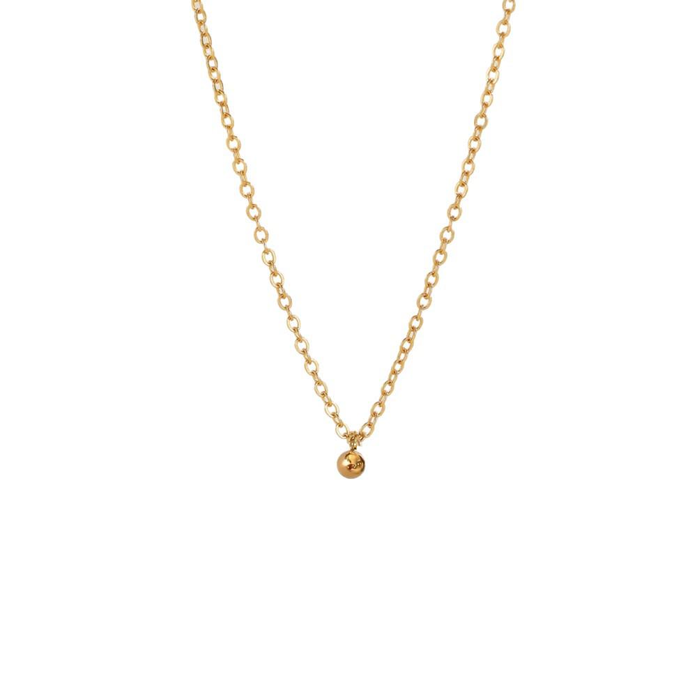 18k Gold Titan Steel Elegant Ball Pendant Necklace
