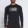 Emporio Armani EA7 Autunno/Inverno 22 T-shirt da uomo con stampa di lettere e numeri, girocollo, maniche lunghe, top, nero 6LPT64-PJ03Z-200