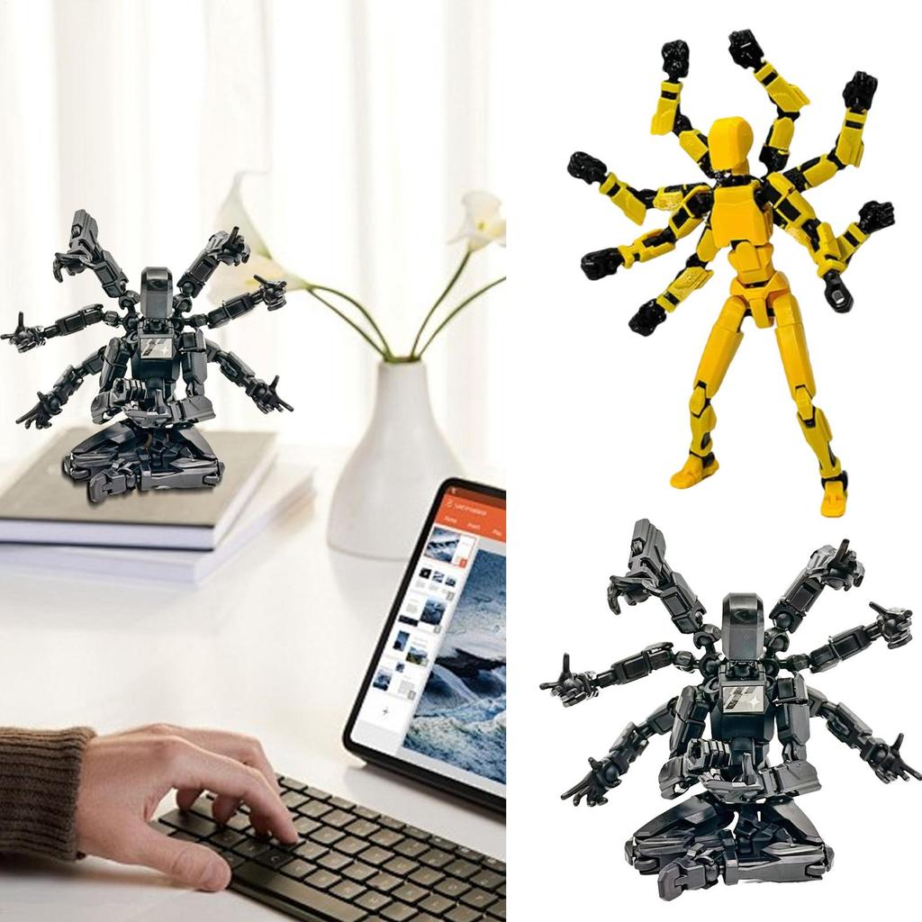 T 13 Figura de Ação Articulada Completa Desenho Animado Robô de Corpo Inteiro Oito Braços Decorações de Mesa Para Fãs e Colecionadores Articulações Ajustáveis