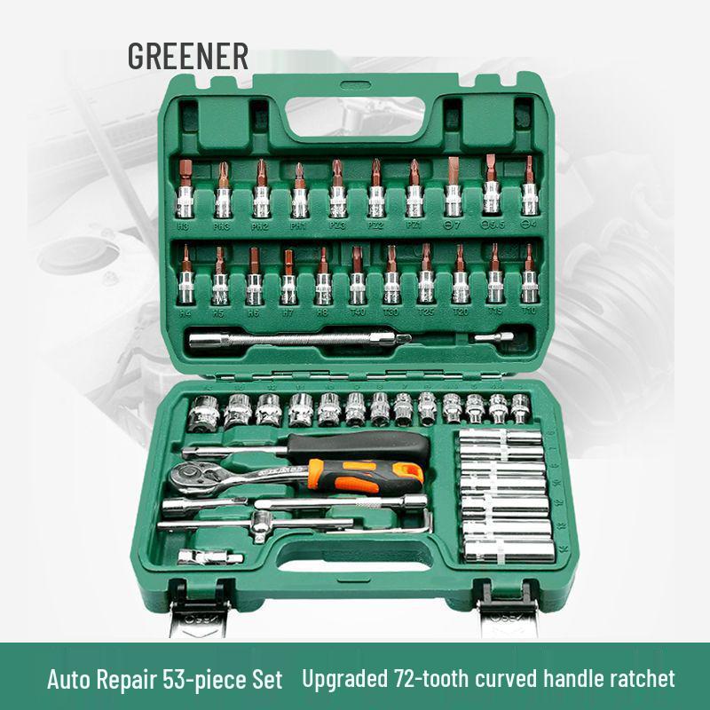 Multifunctional Automotive Ratchet Socket Wrench Tool Set