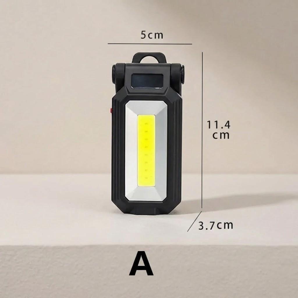 Rechargeable COB LED Work Light Ultra Bright Portable Outdoor Solar Inspection Lamp Flexible Folding Hidden Hook