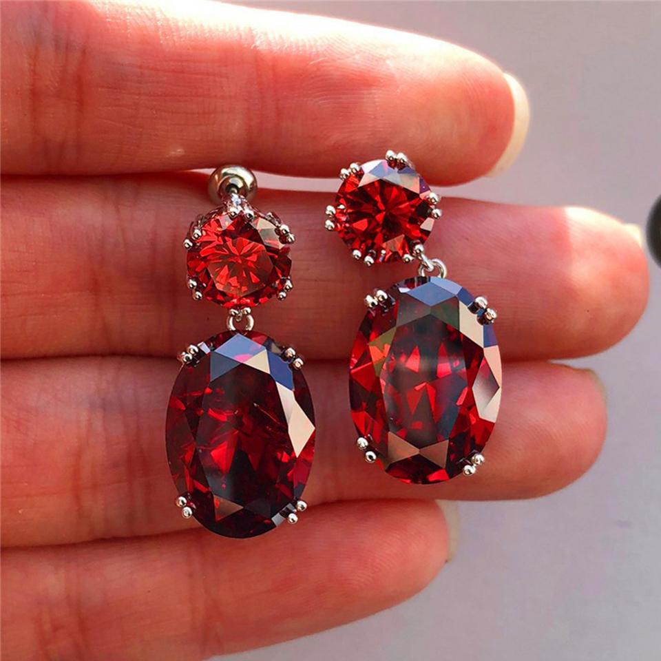 

ZAKOL Роскошные Большие Овальные Серьги-Подвески с Кристаллами CZ для Женщин Элегантные Женские Блестящие Серьги с Кубическим Цирконием Свадебный Циркон