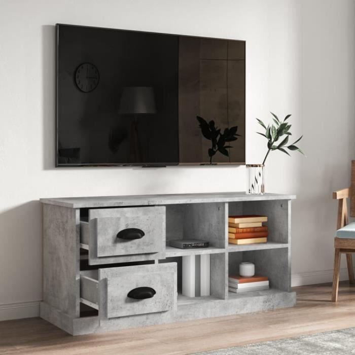 VidaXL Meuble TV gris béton 102x35,5x47,5 cm bois d'ingénierie 816180