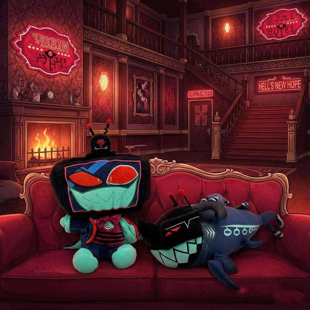Juguetes de peluche de Hazbin Hotel, divertidos artículos relacionados con el anime, artículos coleccionables para aficionados, exquisitos artículos decorativos de escritorio, regalo para amigos.