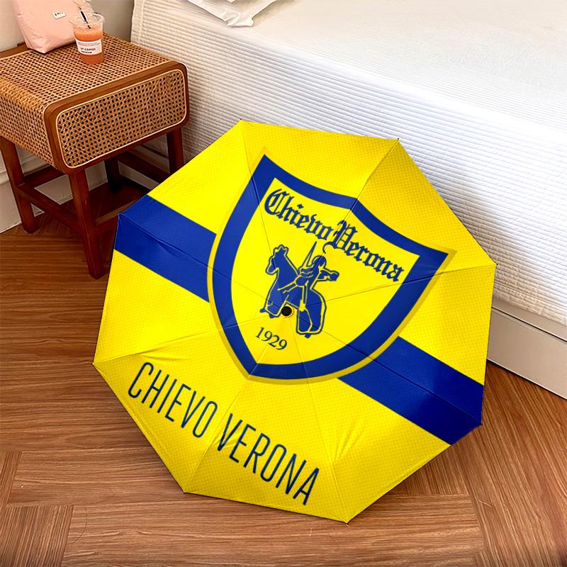 Wzór Hellas Verona FC, automatyczny składany parasol, przenośna i składana konstrukcja, 8 żeber, prezent na Boże Narodzenie lub urodziny.