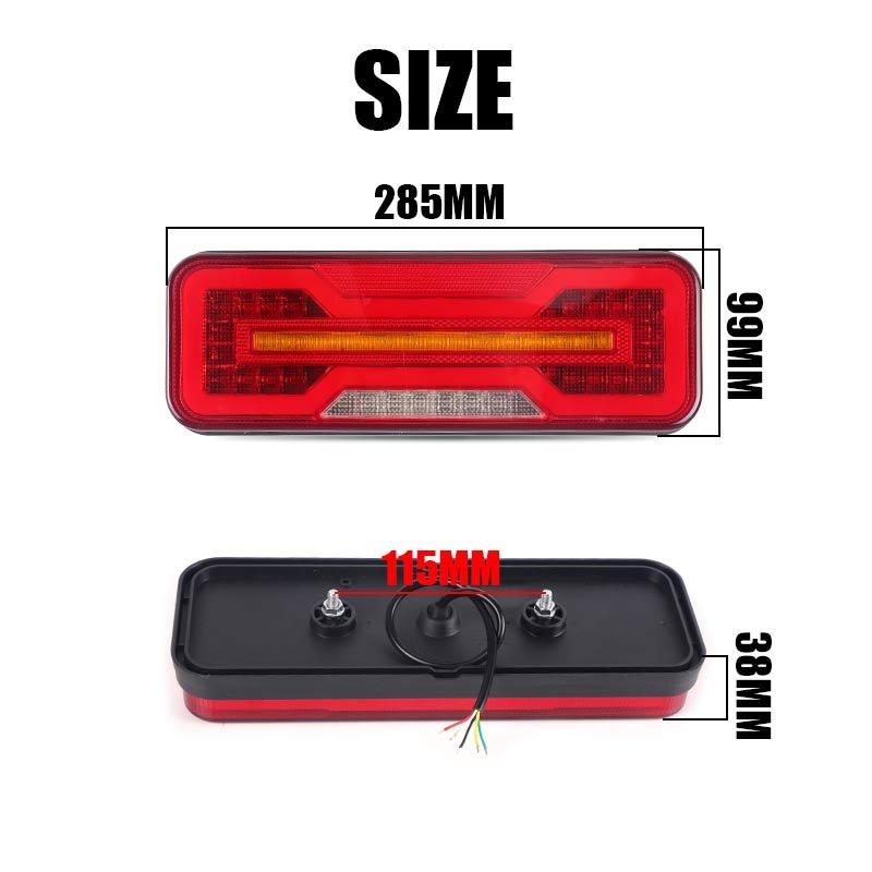 LED Combination Tail Lights DRL Dynamic Turn Signal Light Reflector Brake Reverse Light For Trailer Truck Tractor Camper 12V 24V