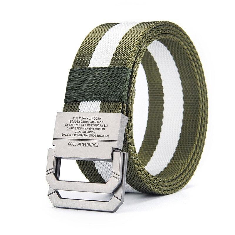 Tendencia Cinturón de Hombre Hebilla de Doble Lazo Cinturón de Lona Cinturón de Mujer para Pantalones Cargo Jeans Cinturón Deportivo al Aire Libre Cinturón sin Perforaciones