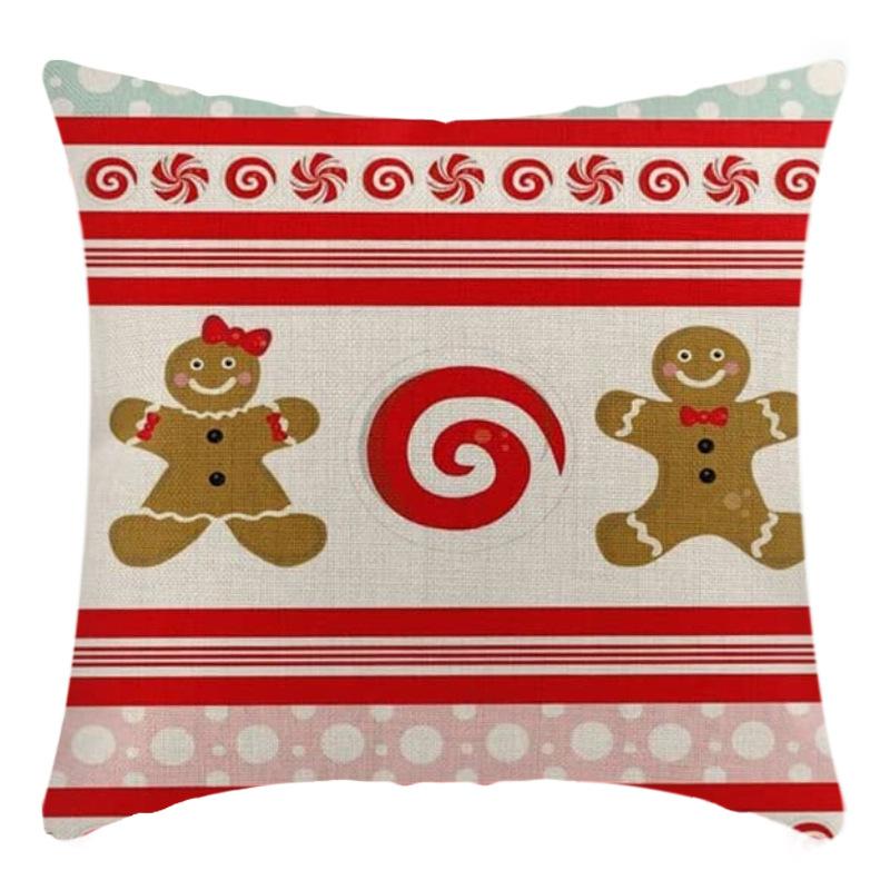 Weihnachts-Kissenbezug Pfirsichhaut Leinen Digitaldruck Kissen Santa Claus Kissen Kissenbezug
